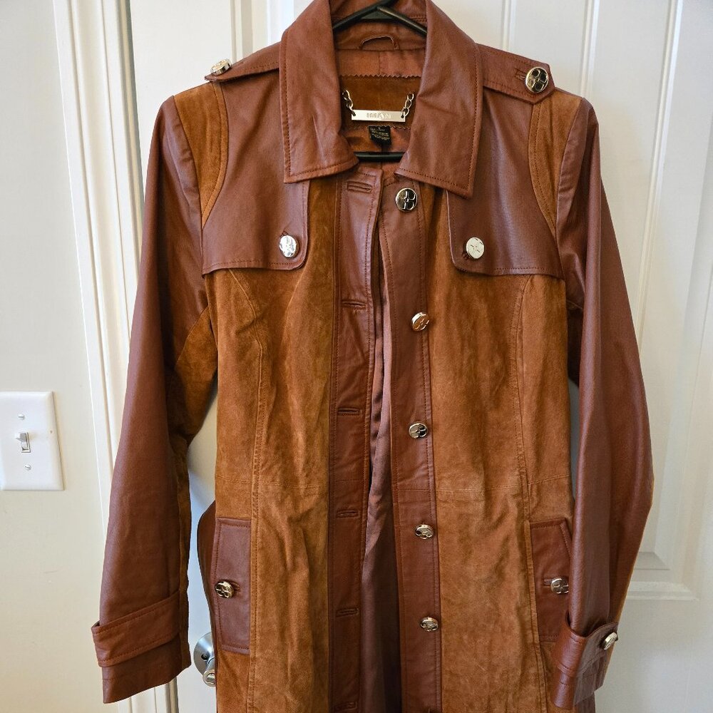 Iman Trench Leather and Suede